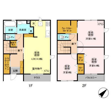 オーシャンズ　Cの間取り|間取図