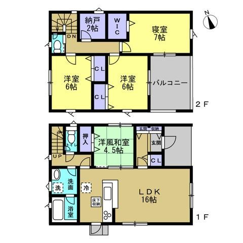 和歌山市有本第4-4号棟の間取り