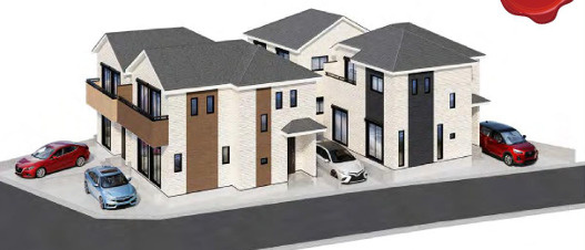 藤沢市藤が岡3丁目　新築戸建　全4棟の外観パース|イメージパスですので実際のものと多少異なります