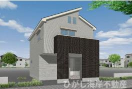 平塚市立野町　新築戸建　の外観パース|イメージパスですので実際のものと多少異なります　

