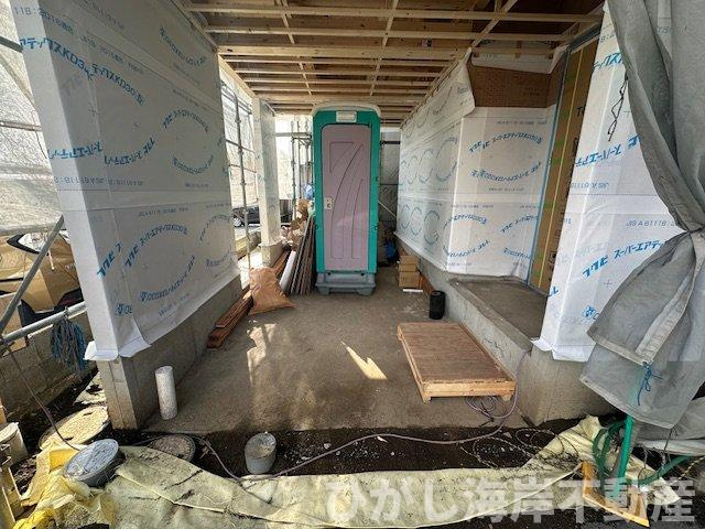 平塚市立野町　新築戸建　の駐車場|3月19日撮影　工事中　駐車スペース