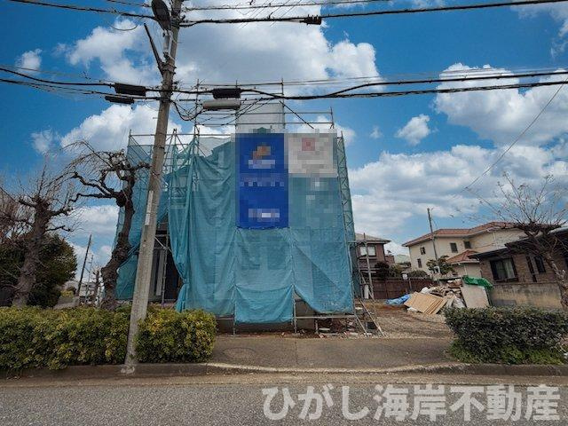 茅ヶ崎市堤　新築戸建の外観|3月13日撮影　建築中　現地外観