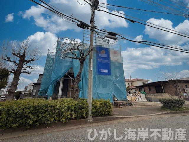 茅ヶ崎市堤　新築戸建の外観|3月13日撮影　建築中　現地外観