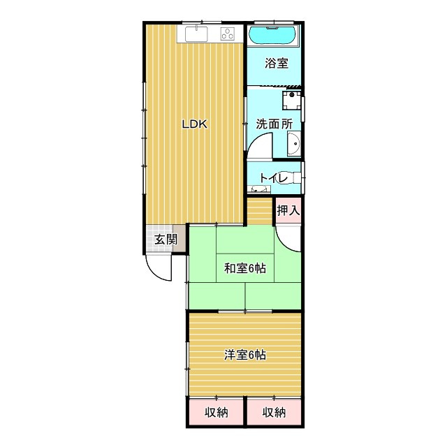 室積西ノ庄　一戸建借家の間取り