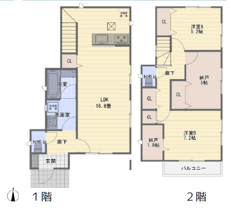 鎌倉市手広２丁目　中古戸建の間取り