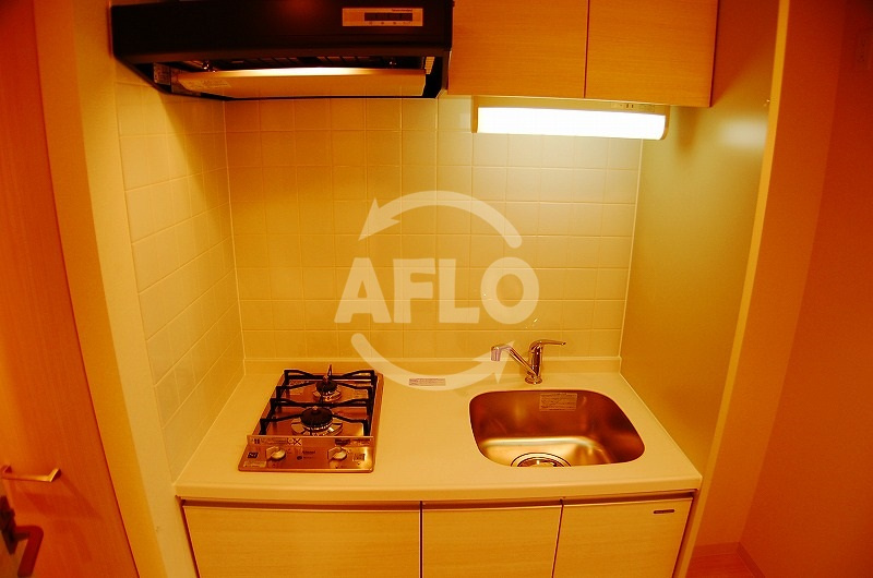 プレサンス難波セレクトのキッチン|ガス2口コンロシステムキッチン