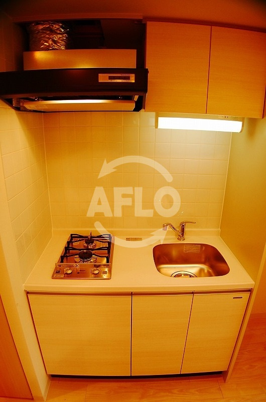 プレサンス難波セレクトのキッチン|ガス2口コンロシステムキッチン