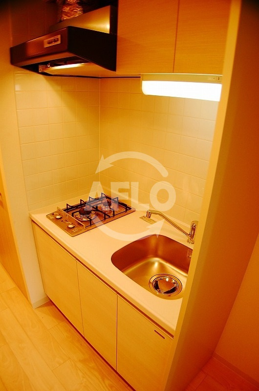 プレサンス難波セレクトのキッチン|ガス2口コンロシステムキッチン