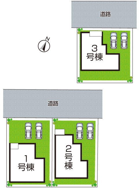 加古川市平岡町高畑　第3期　新築一戸建ての区画図|全3区画