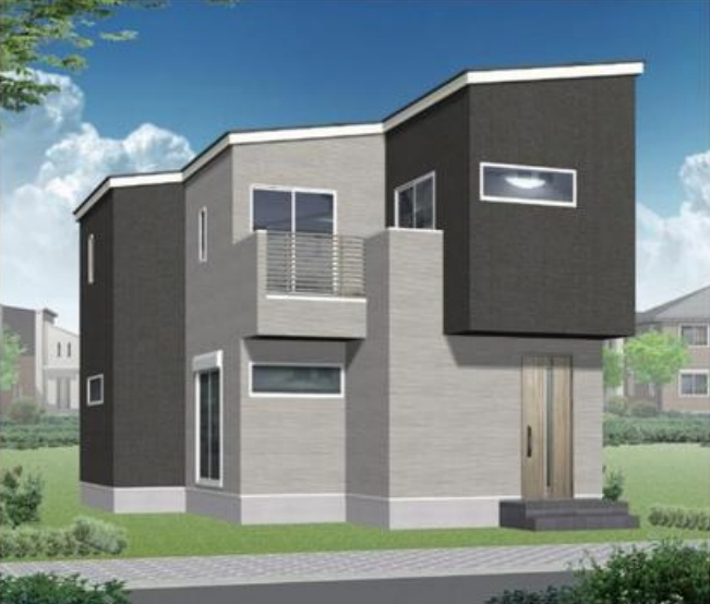 加古川市平岡町高畑　第3期　新築一戸建ての外観パース|周辺は落ち着いた街並みの住宅地！子育てがしやすい住環境です！まだ未完成ですが、現地でしかわからない事もございます。是非一度ご覧ください。