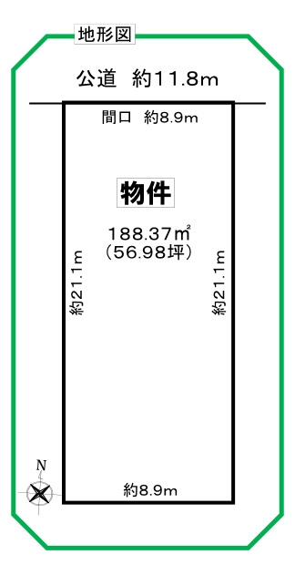 　　名古屋市瑞穂区田光町二丁目の土地図