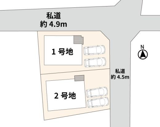 熊本市中央区出水８丁目の新築一戸建の区画図