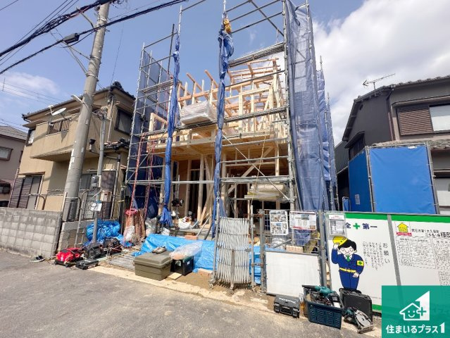 明石市大久保町江井島　第1期　新築一戸建ての外観|周辺は落ち着いた街並みの住宅地！子育てがしやすい住環境です！まだ未完成ですが、現地でしかわからない事もございます。是非一度ご覧ください。