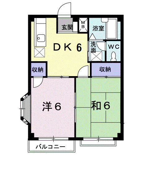 エルディム西Ｂの間取り