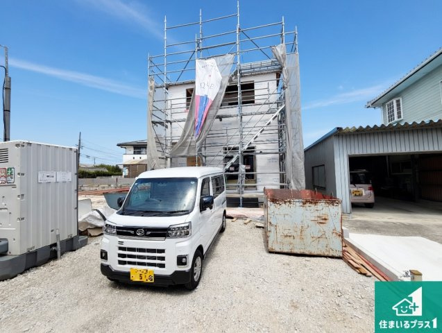 南あわじ市松帆檪田　第1期　新築一戸建ての外観|周辺は落ち着いた街並みの住宅地！子育てがしやすい住環境です！まだ未完成ですが、現地でしかわからない事もございます。是非一度ご覧ください。
