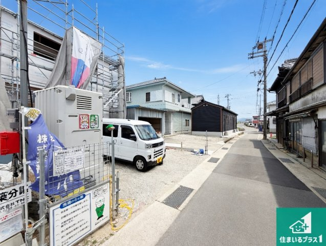 南あわじ市松帆檪田　第1期　新築一戸建ての前面道路含む現地写真|周辺は落ち着いた街並みの住宅地！子育てがしやすい住環境です！まだ未完成ですが、現地でしかわからない事もございます。是非一度ご覧ください。