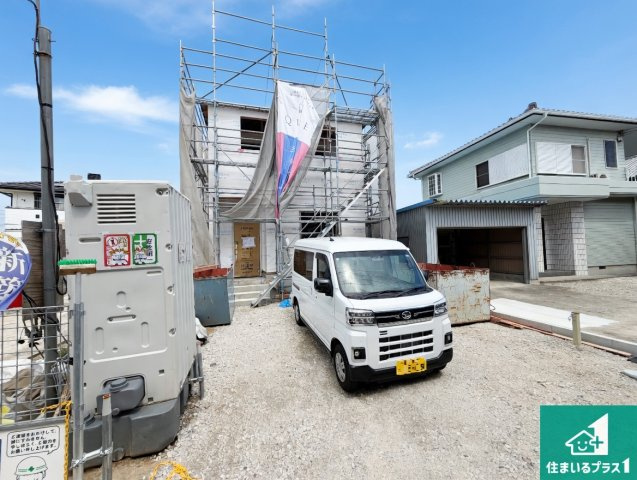 南あわじ市松帆檪田　第1期　新築一戸建ての外観|周辺は落ち着いた街並みの住宅地！子育てがしやすい住環境です！まだ未完成ですが、現地でしかわからない事もございます。是非一度ご覧ください。