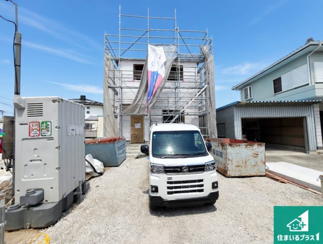 南あわじ市松帆檪田　第1期　新築一戸建ての外観|周辺は落ち着いた街並みの住宅地！子育てがしやすい住環境です！まだ未完成ですが、現地でしかわからない事もございます。是非一度ご覧ください。