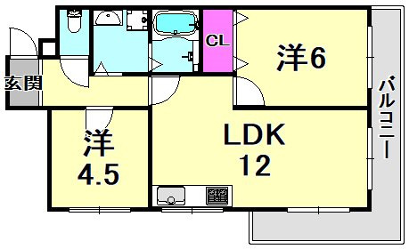 フェイバリー甲東園Ⅱの間取り