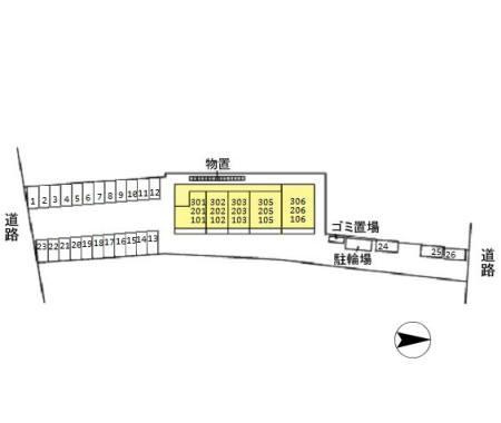 柏崎市東本町１丁目のアパートの区画図
