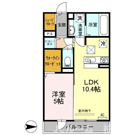 柏崎市東本町１丁目のアパートの間取り