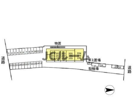 柏崎市東本町１丁目のアパートの区画図