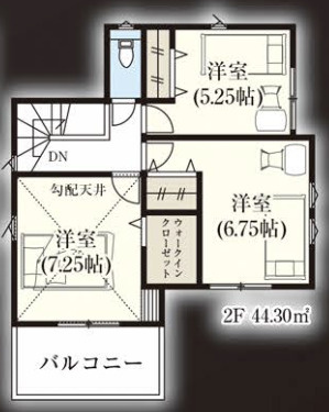 【仲介手数料無料】所沢市北秋津４期全２棟１号棟　所沢市の新築なら西武ハウジングの間取り