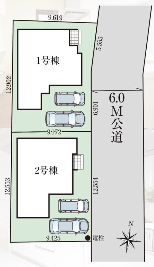 【仲介手数料無料】所沢市北秋津４期全２棟１号棟　所沢市の新築なら西武ハウジングの区画図