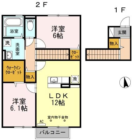 柏崎市半田１丁目のアパートの間取り