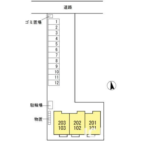柏崎市半田１丁目のアパートの区画図