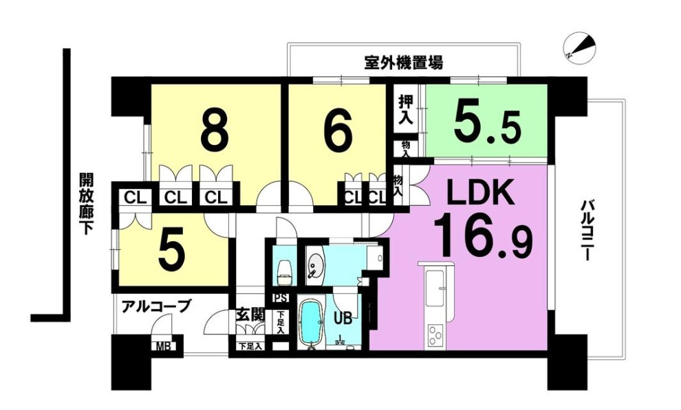ミラキタシティ姫路　JR播但線「野里駅」徒歩4分の間取り