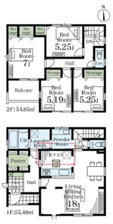 【間取り】 | 千葉市花見川区こてはし台六丁目　新築分譲住宅１号棟 | 千葉市花見川区こてはし台６丁目　１号棟　４LDK