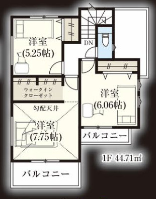 【仲介手数料無料】所沢市北秋津４期全２棟２号棟　所沢市の新築なら西武ハウジングの間取り
