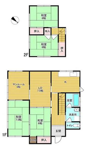 つくば市上横場　中古戸建の間取り