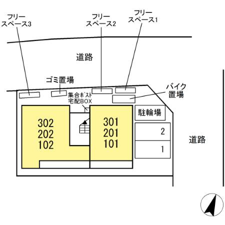 Frais Parfum(ﾌﾚ ﾊﾟﾙﾌｧﾝ)の区画図