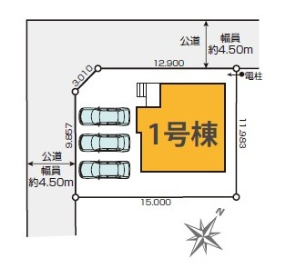 鶴ヶ島市五味ヶ谷新築戸建の区画図