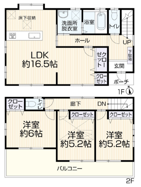 藤沢市石川3丁目　中古戸建の間取り