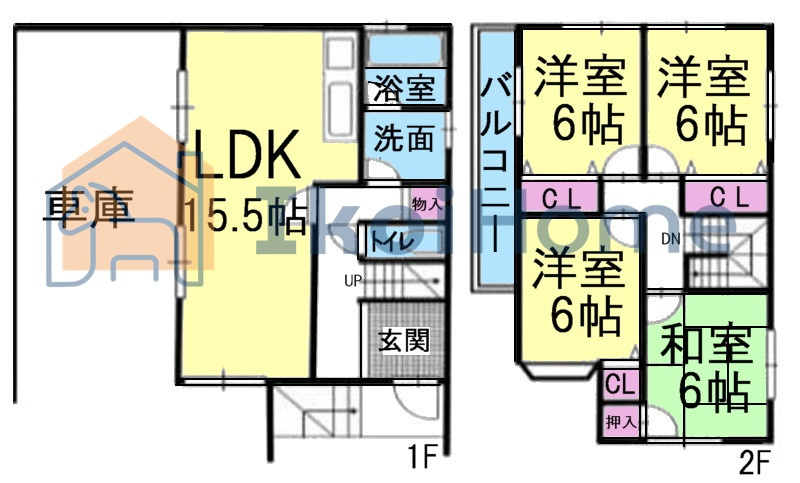 明石市魚住町長坂寺　中古戸建の間取り|4LDKの使いやすい間取りになります！全居室6帖以上！各部屋収納ございます！