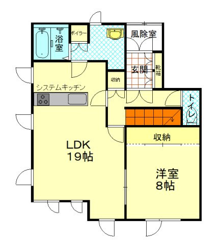 東苗穂14条2丁目の間取り|玄関からキッチンまでの動線が短く、買い物後の負担は少なめ！※間取りは現況優先になります