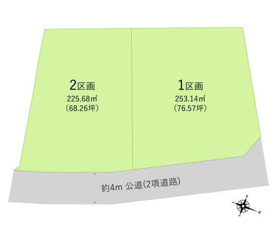 コンフォートプレイス川越市下松原2期　全2区画の土地図|68坪～76坪のゆとりある敷地　全2区画！
建築条件はありません。お好きなハウスメーカー・工務店で建築可能です。
資料請求やご見学などお気軽にお問い合わせください。