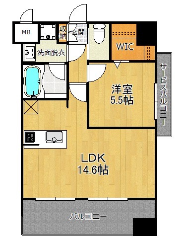新品家具付きマンション千代7(KaGood福岡)の間取り