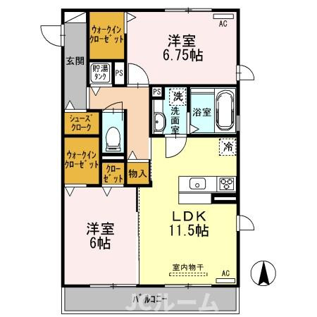 柏崎市比角１丁目のアパートの間取り