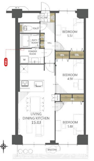 【間取り】 | 八戸ノ里ニュースカイハイツ