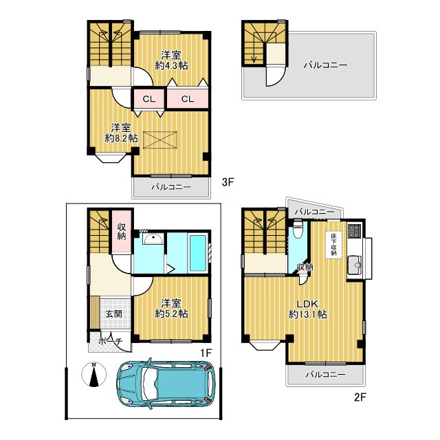 門真市寿町の間取り|3LDK