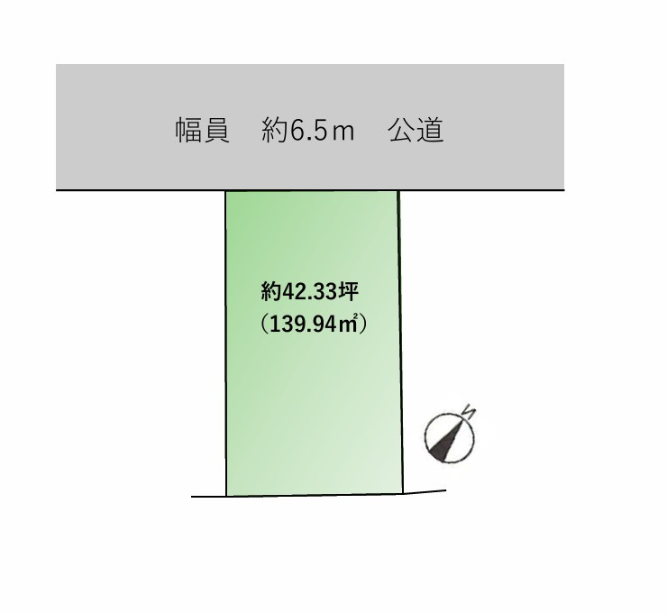 入間市東町2丁目売地の土地図|42.33坪で日当たり良好♪確定測量・解体更地渡しです♪