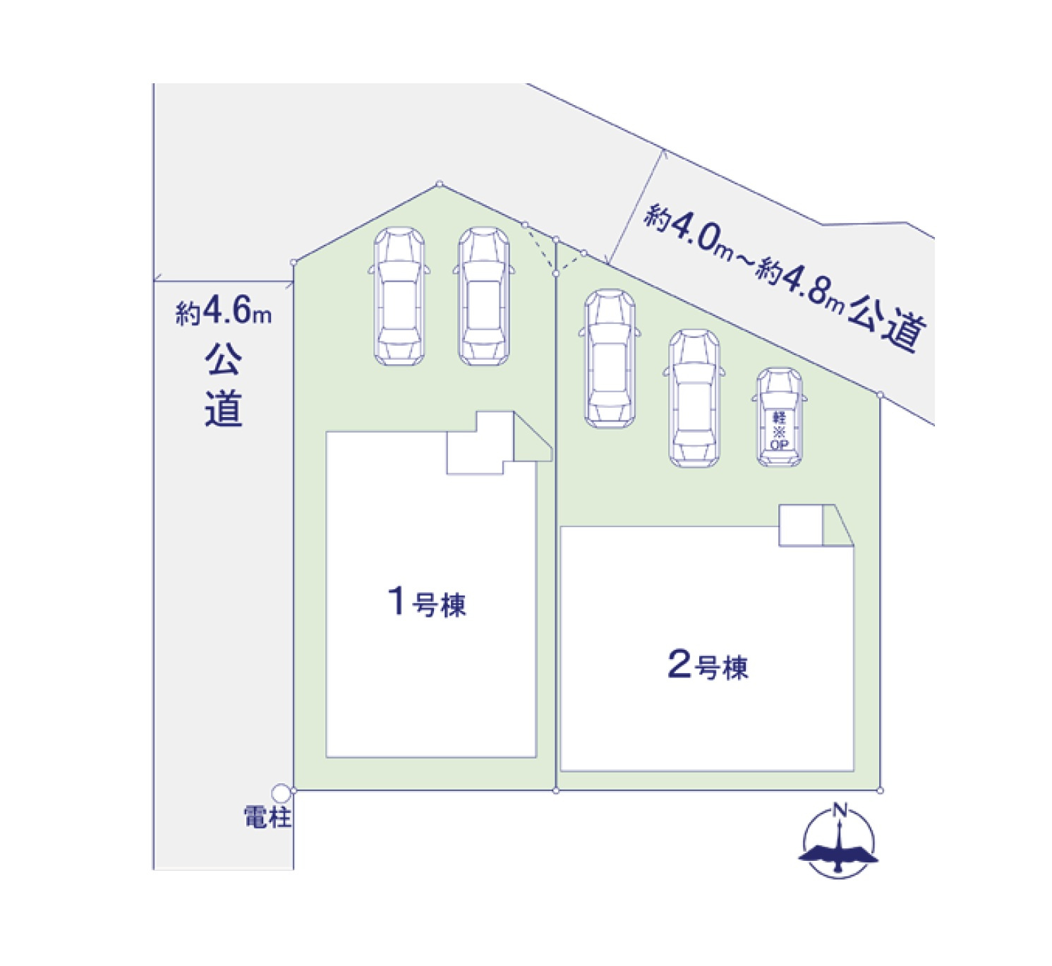 太宰府市五条5丁目第1-2棟（1号棟）　の区画図|配置図（1号棟）