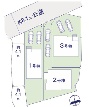 糟屋郡宇美町3期　1号棟の区画図
