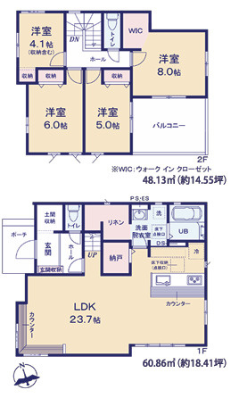 糟屋郡宇美町3期　2号棟の間取り