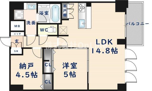 スプランディッド上本町WESTの間取り