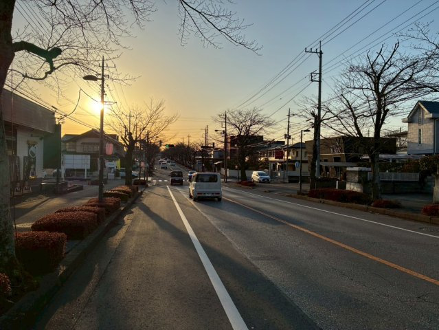 鹿沼市栄町　土地の前面道路含む現地写真|南側道路約２０ｍ